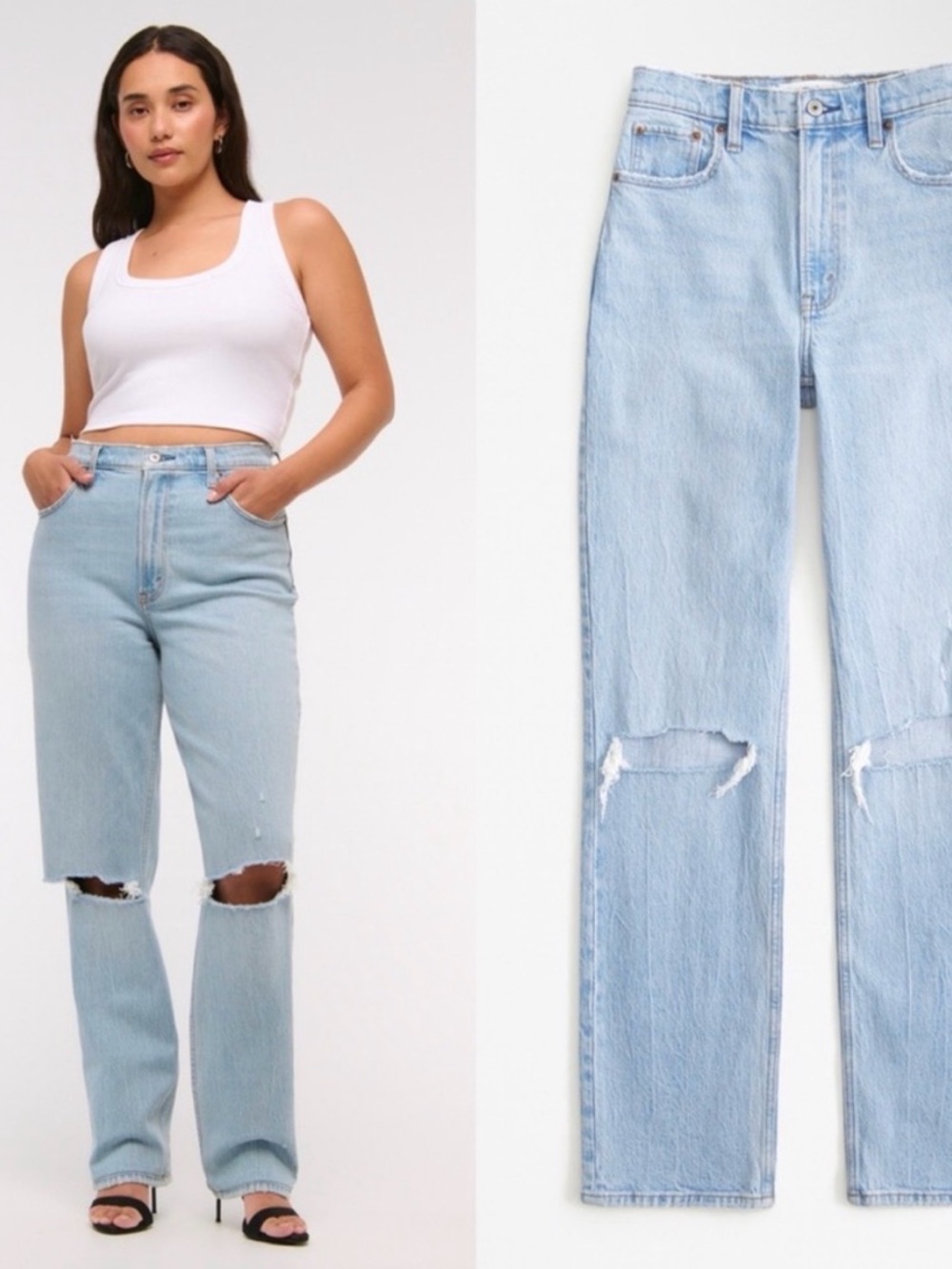 Abercrombie 90s Straight UHR Jeans Sz 27/4R Curve Love
